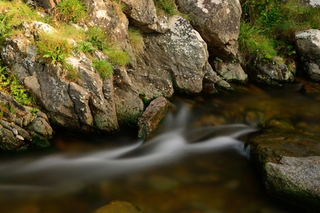 Long exposure of a fresh mountain streamの写真素材