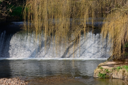 View of the big waterfall on the river Sid in Sidmouth
