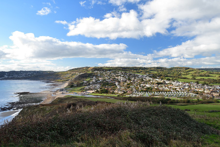 Scenic view of Charmouth in Dorset on a sunny day