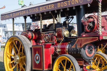 Blandford Forum.Dorset.United Kingdom.August 24th 2019.A Fosters traction engine is on display at...
