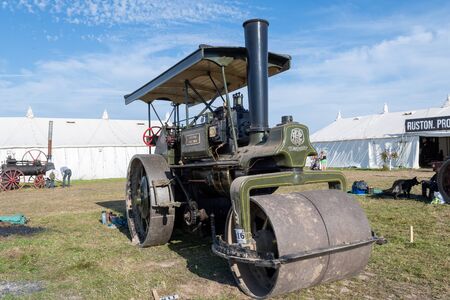 Blandford Forum.Dorset.United Kingdom.August 24th 2019.A vintage steam powered Ruston and Hornsby...