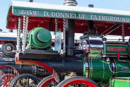 Blandford Forum.Dorset.United Kingdom.August 24th 2019.A row of vintage traction are on display at...