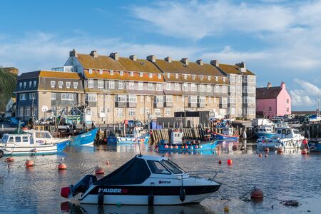 Landscape photo of Pier Terrace at West Bay in Dorset.の写真素材