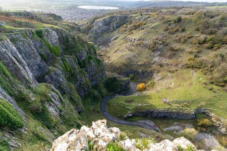 View from the top of Cheddar Gorge in Somerset.の写真素材
