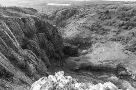 View from the top of Cheddar Gorge in Somerset.