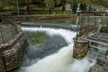 Long exposure of a waterfall in Cheddar village in Somerset