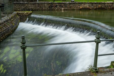 Long exposure of a waterfall in Cheddar village in Somerset