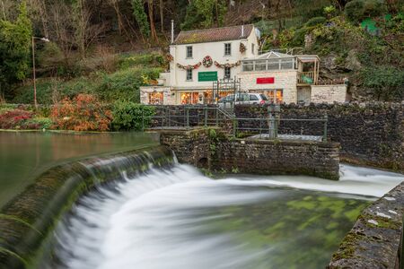 Long exposure of a waterfall in Cheddar village in Somerset