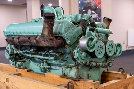 Bovington.Dorset.United Kingdom.February 9th 2020.An engine from a tank is on display at The Bovington Tank Museum in Dorsetのeditorial素材