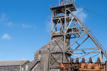 Pendeen.Cornwall.United Kingdom.February 20th 2020.View of the Victory Shaft at Geevor tin mine in...