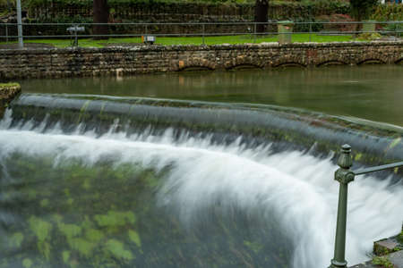Long exposure of a waterfall in Cheddar village in Somerset