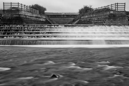 Long exposure of the waterfall on Dunster beachの写真素材