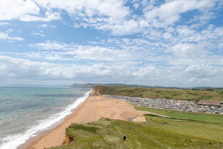 Landscape photo of Freshwater beach on the Jurassic coast in Dorsetの写真素材