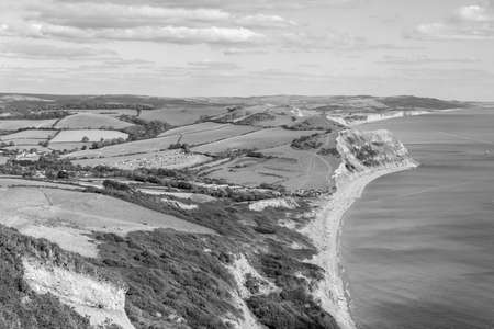 View from the summit photo of Golden Cap mountain on the Jurassic Coast in Dorset