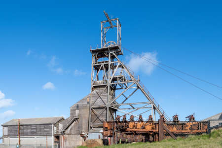 Pendeen.Cornwall.United Kingdom.February 20th 2020.View of the Victory Shaft at Geevor tin mine in Cornwallのeditorial素材