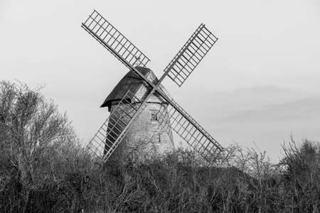 View of Stembridge Mill in High Ham in Somerset.The last remaining thatched windmill in Somerset.の写真素材