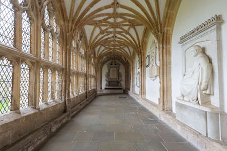 Wells.Somerset.United Kingdom.October 30th 2021.View of the cloisters at Wells cathedral in Somerset