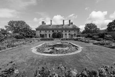 Barrington.Somerset.United Kingdom.August 8th 2021.View of the Strode house and ornamental garden at Barrington court in Somersetのeditorial素材