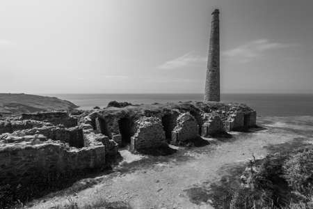 View of the arsenic labryinth at Botallack mine in Cornwall