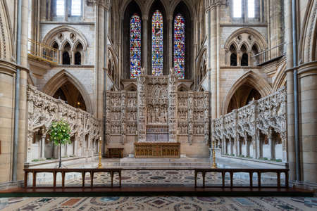 Truro.cornwall.United Kingdom.July 24th 2021.View of the altar inside Truro cathedral in Cornwallのeditorial素材