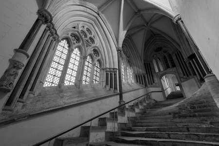 Wells.Somerset.United Kingdom.December 30th 2021.View of the staitcase leading up to the chapter...