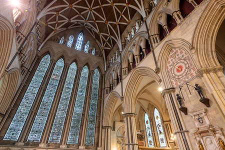 York.Yorkshire.United Kingdom.February 14th 2022.View of the five sisters window in the north...