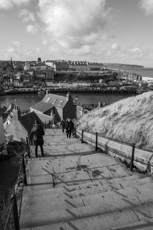 View from the top of the 199 steps in Whitby in North Yorkshire
