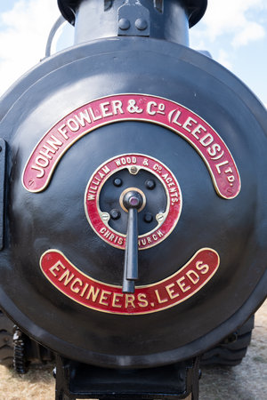 West Bay.Dorset.United Kingdom.June 12th 2022.A restored Fowler traction engine is on display at the...