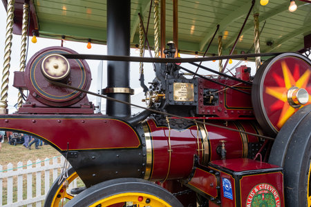 Tarrant Hinton.Dorset.United Kingdom.August 25th 2022.A 1914  Wallis and Steevens showmans tractor...