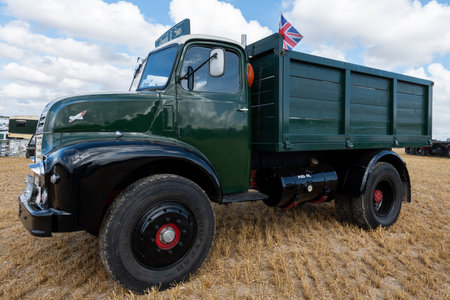 Tarrant Hinton.Dorset.United Kingdom.August 25th 2022.A restored first generation Leyland tipper truck is on display at the Great Dorset Steam Fairのeditorial素材