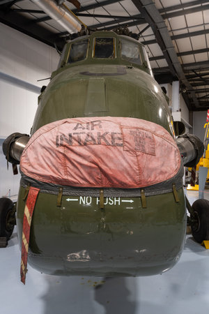 Yeovilton.Somerset.United Kingdom.October 23rd 2022.A Westland Wessex HU5 XT765 helicopter is on...