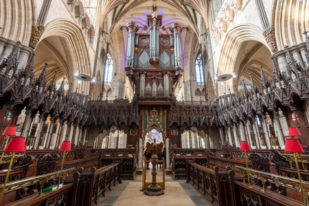 Exeter.Devon.United Kingdom.February 19th 2020.Photo of the quire inside Exeter cathedralのeditorial素材