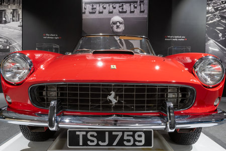 Sparkford.Somerset.United Kingdom.March 26th 2023.A 1960 Ferrari 250 GT cabriolet is on show in...