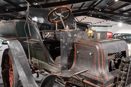 Sparkford.Somerset.United Kingdom.March 26th 2023.A Daimler Wagonette from 1897 called Fiery Liz is...