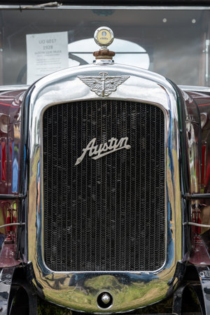 Low Ham.Somerset.United Kingdom.July 23rd 2023.An Austin 12/4 truck from 1928 is on show at the...