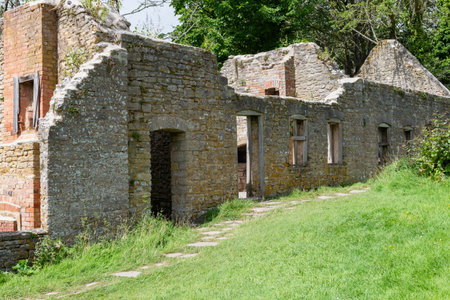 Photo of an abandoned building in Tyneham village in Dorsetの写真素材