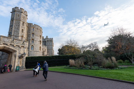 Windsor.Berkshire.United Kingdom.December 2nd 2022.Photo of the Edward the third tower at Windsor...