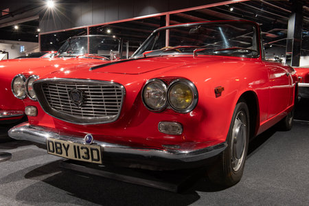 Sparkford.Somerset.United Kingdom.January 7th 2024.A Lancia Flavia Cabriolet from 1966  is on show at the Haynes Motor Museum in Somersetのeditorial素材