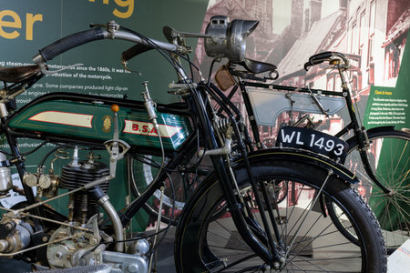 Sparkford.Somerset.United Kingdom.January 7th 2024.A BSA Model K from 1914 is on show at the Haynes Motor Museum in Somersetのeditorial素材