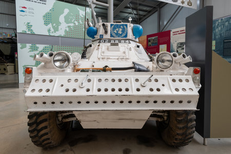 Bovington.Dorset.United Kingdom.August 8th 2023.A Mark 2 Ferret Scout car is on show at the Tank Museumのeditorial素材