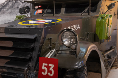 Bovington.Dorset.United Kingdom.February 25th 2024.A White Scout car from world war two is on show at the Tank Museum in Dorsetのeditorial素材