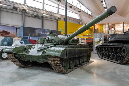Bovington.Dorset.United Kingdom.February 25th 2024.A T-72 Main Battle tank is on show at the Tank Museum in Dorsetのeditorial素材