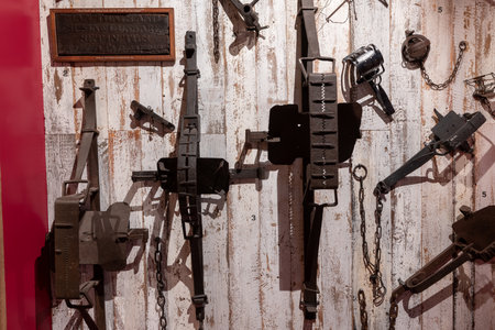 Glastonbury.Somerset.United Kingdom.December 30th 2023.A selection of antique vermin traps and...