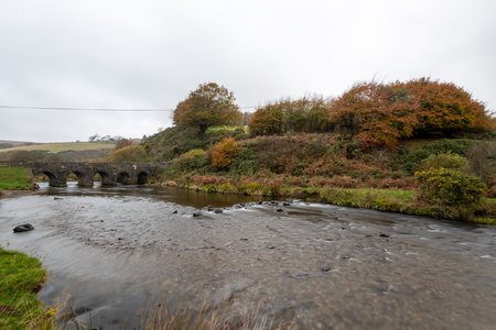 Photo of the autumn colours at Landacre bridge in Exmoor National Park