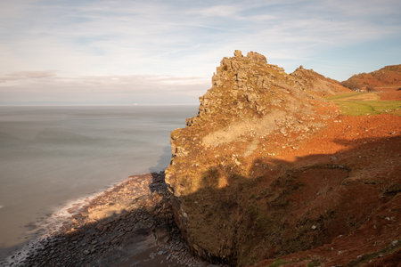 Landscape photo of the Valley of The Rocks in Exmoor National Parkの写真素材