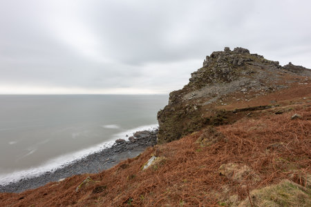 Landscape photo of the Valley of The Rocks in Exmoor National Parkの写真素材