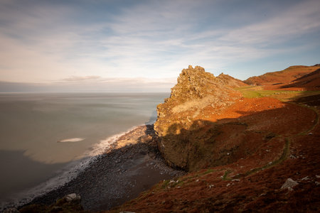 Landscape photo of the Valley of The Rocks in Exmoor National Parkの写真素材