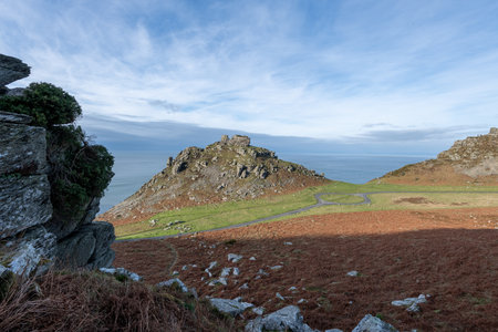 Landscape photo of the Valley Of The Rocks in Exmoor National Parkの写真素材