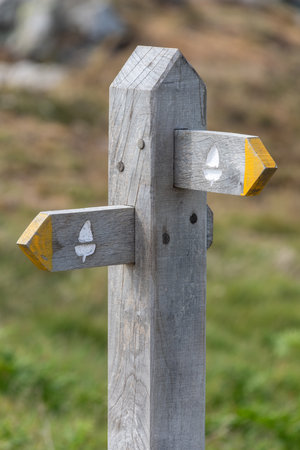 Close up of a south west coast path sign