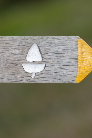 Close up of a south west coast path sign